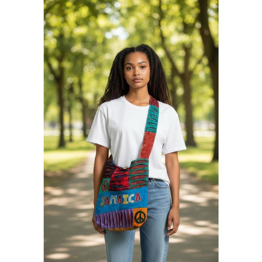 #T29 BEACH ANGELS Jamaica Crossbody Multicolor Tote Bag